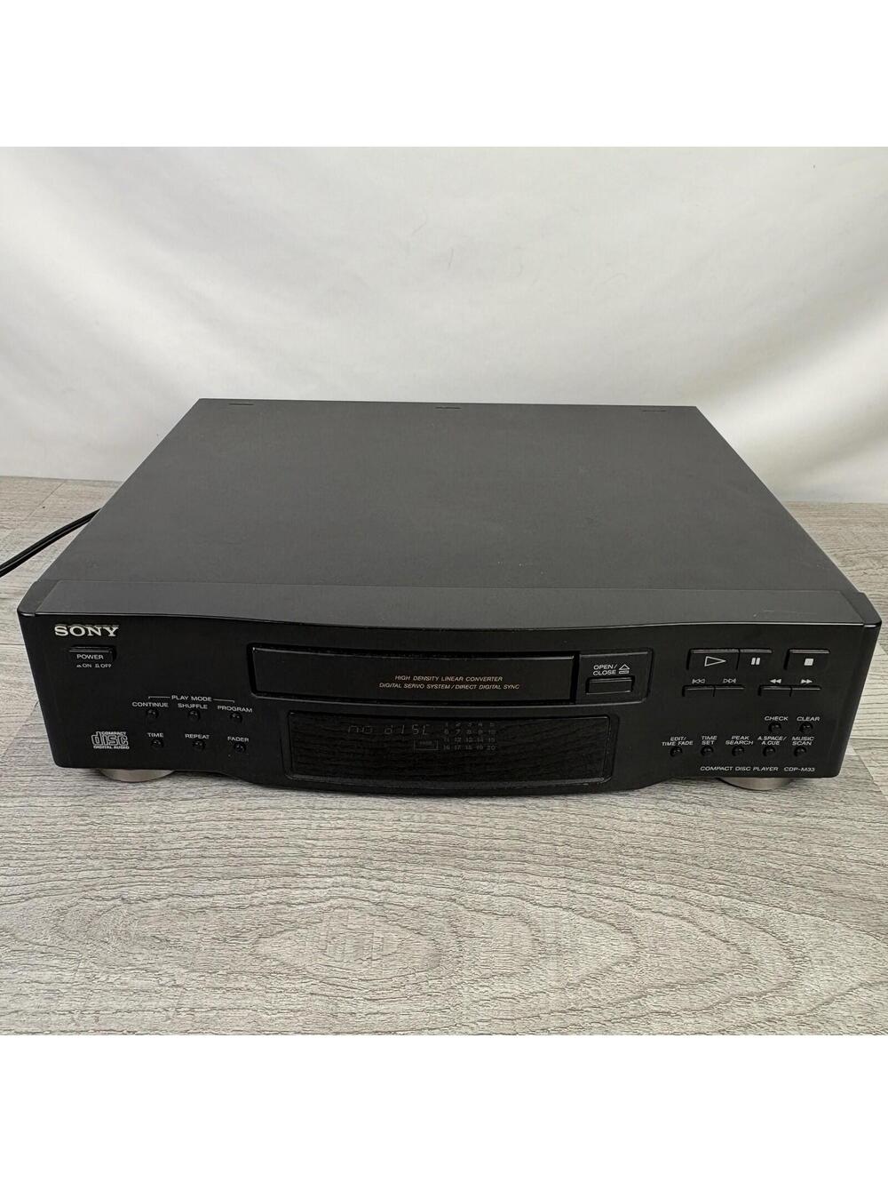 SONY CDP-M33 High Density Linear Converter Compact Disc Player Tested No Remote